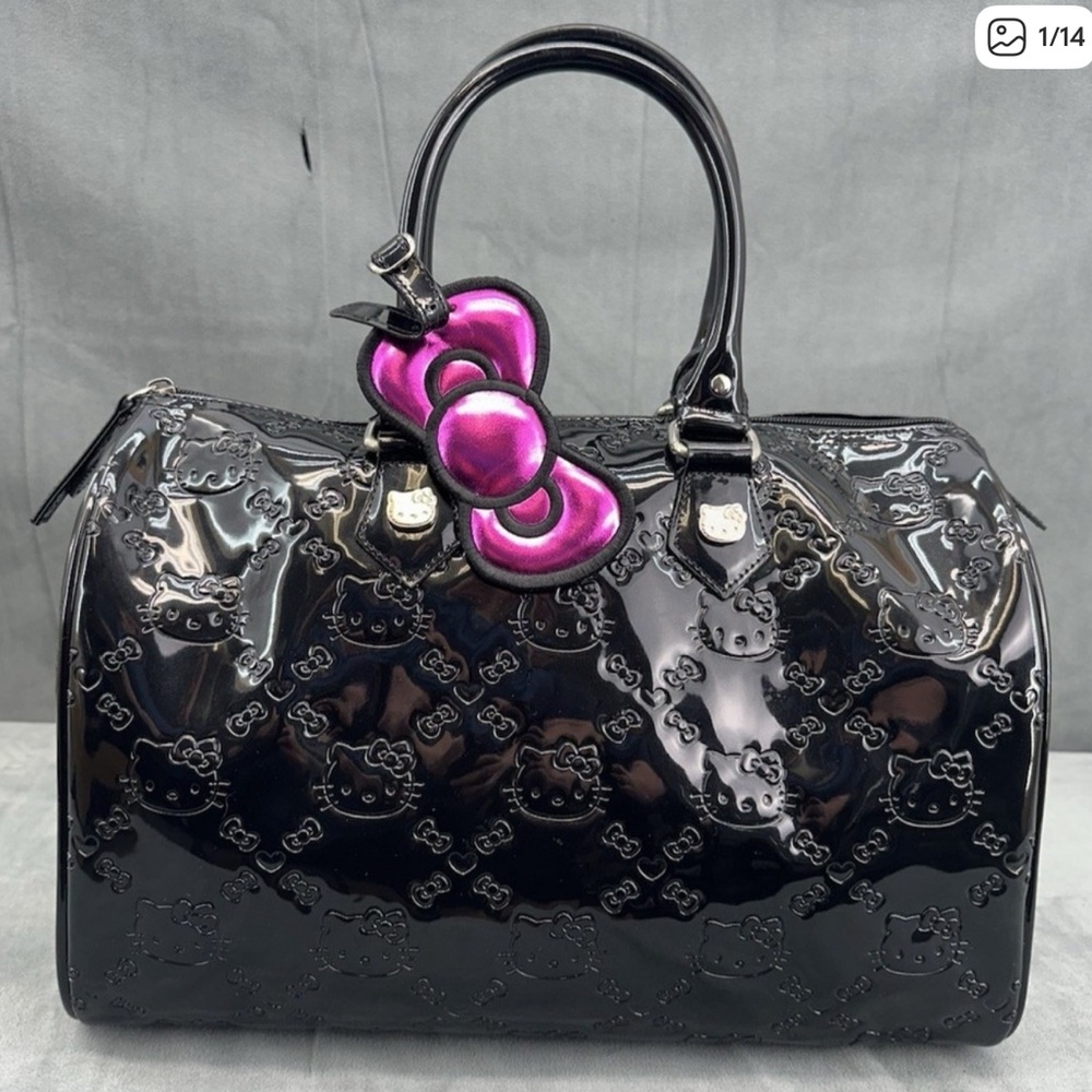 Loungefly Black and Pink Hello Kitty Embossed Tote